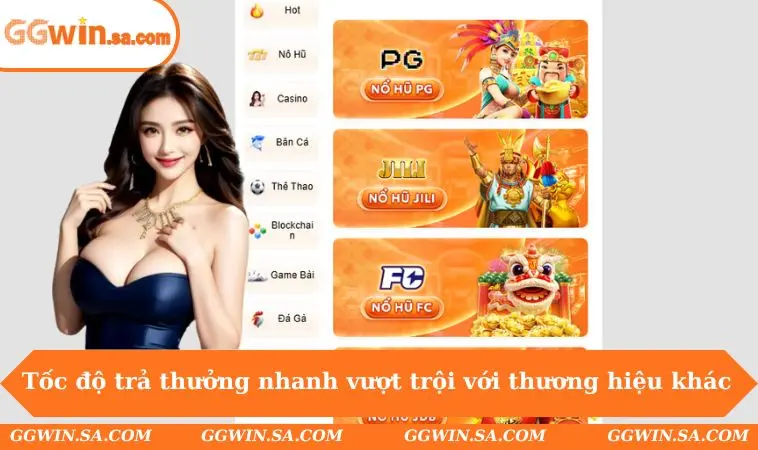 Tốc độ trả thưởng nhanh vượt trội với thương hiệu khác